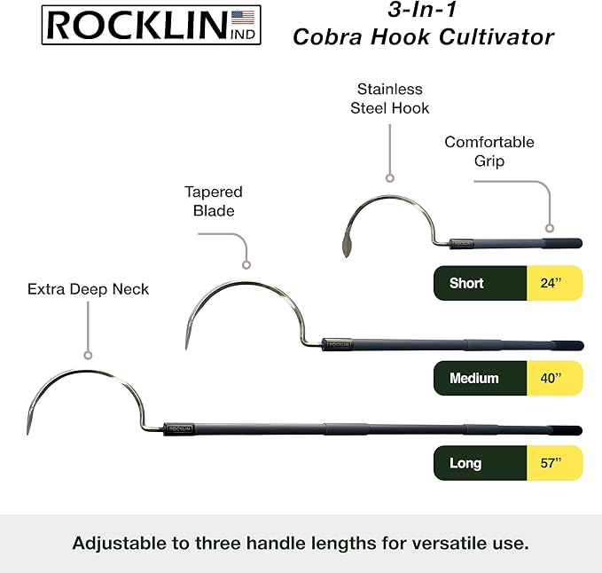 Rocklin™ Cobra Hook 3-in-1 Cultivator