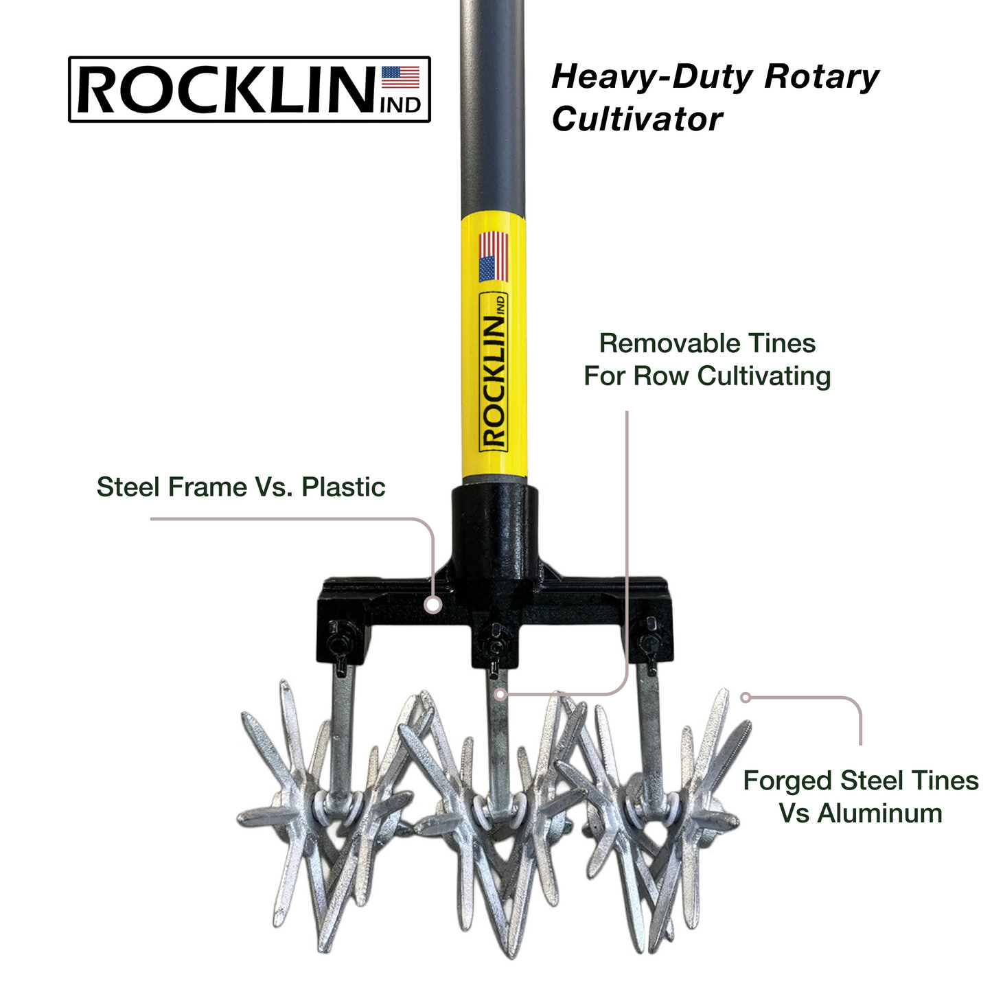 Rocklin™ Heavy-Duty Rotary Cultivator Tool
