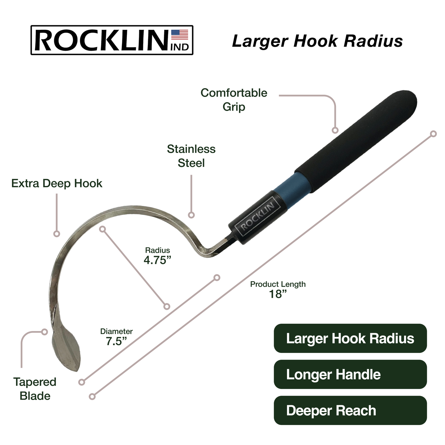 Rocklin™ Cobra Hook Cultivator